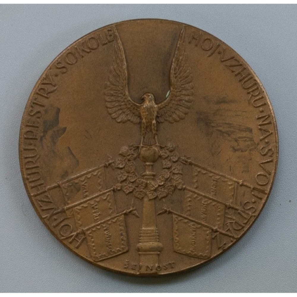 Antique 1925 Czechoslovakia Community Medal Rare Czech Republic History Artifact